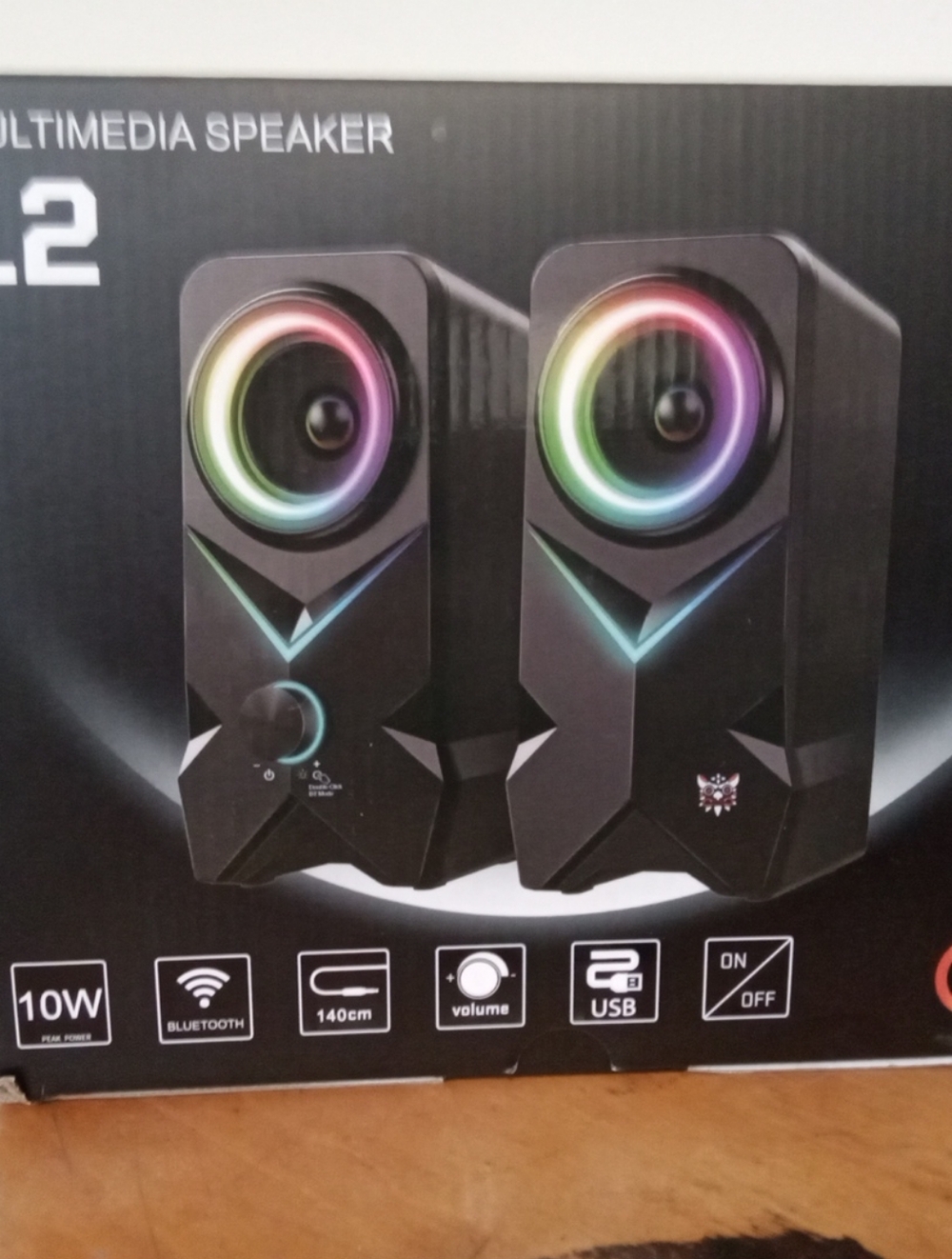 RGB Black Multimedia Bluetooth Speakers - Compact 2.0 Desktop Sound